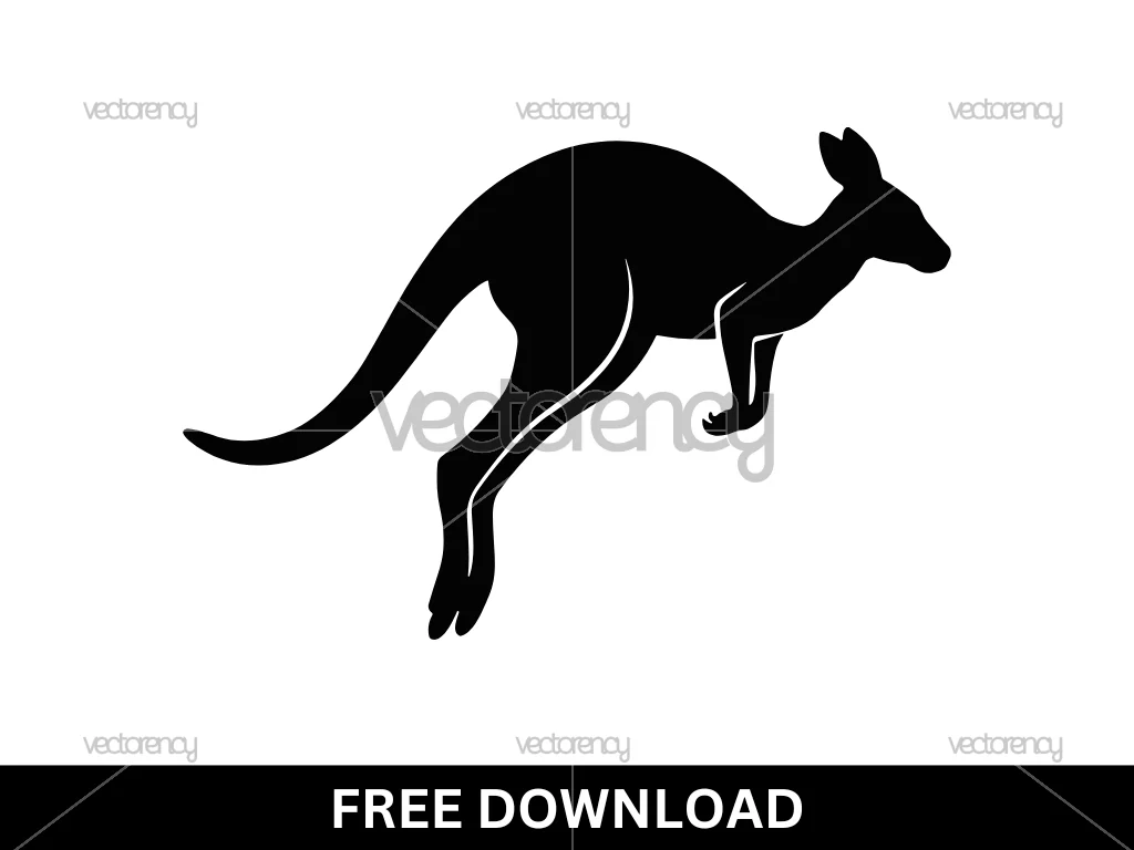Kangaroo Silhouette Free Vector Stock