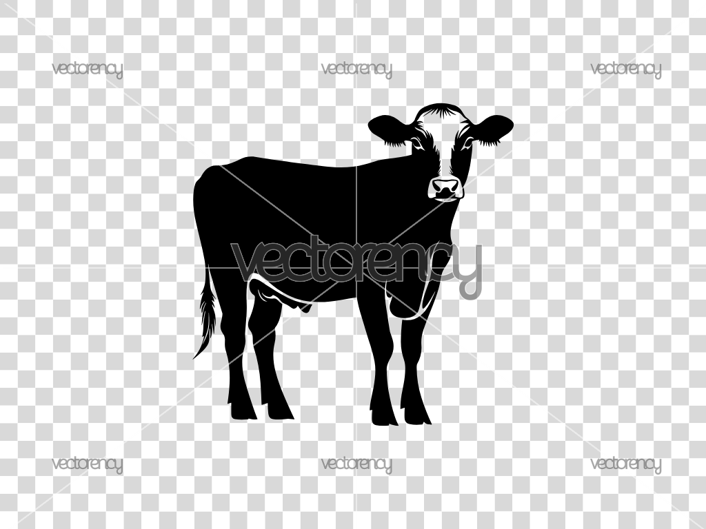 Cow Silhouette Clipart SVG Vector