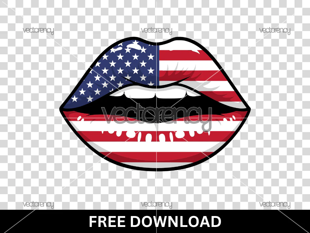 American Kiss 4th of July PNG Free