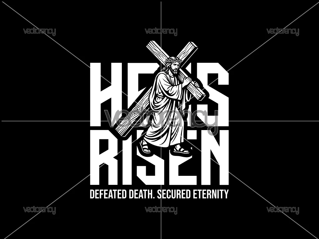 He is Risen Jesus Streetwear Design Vector PNG SVG