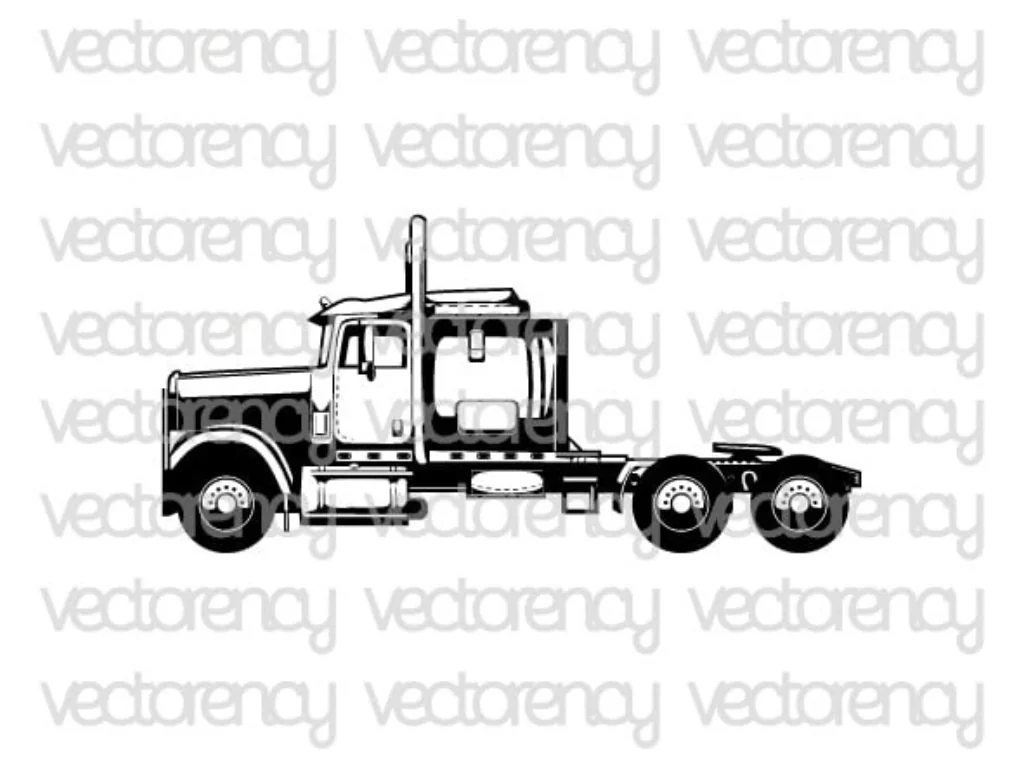 Semi Truck SVG Tractor Trailer Cab Vector