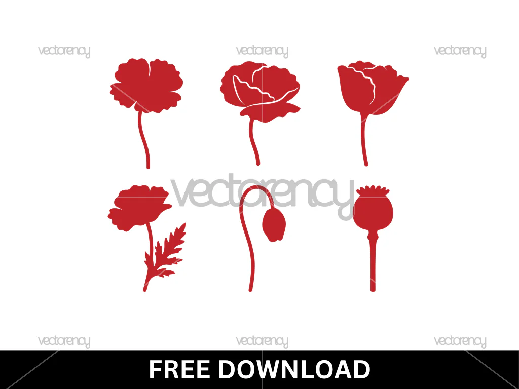 Red Poppy SVG Free