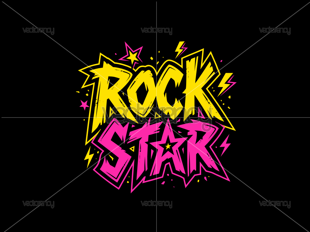 Rock Star Punk Typography Graphic Elements Vector