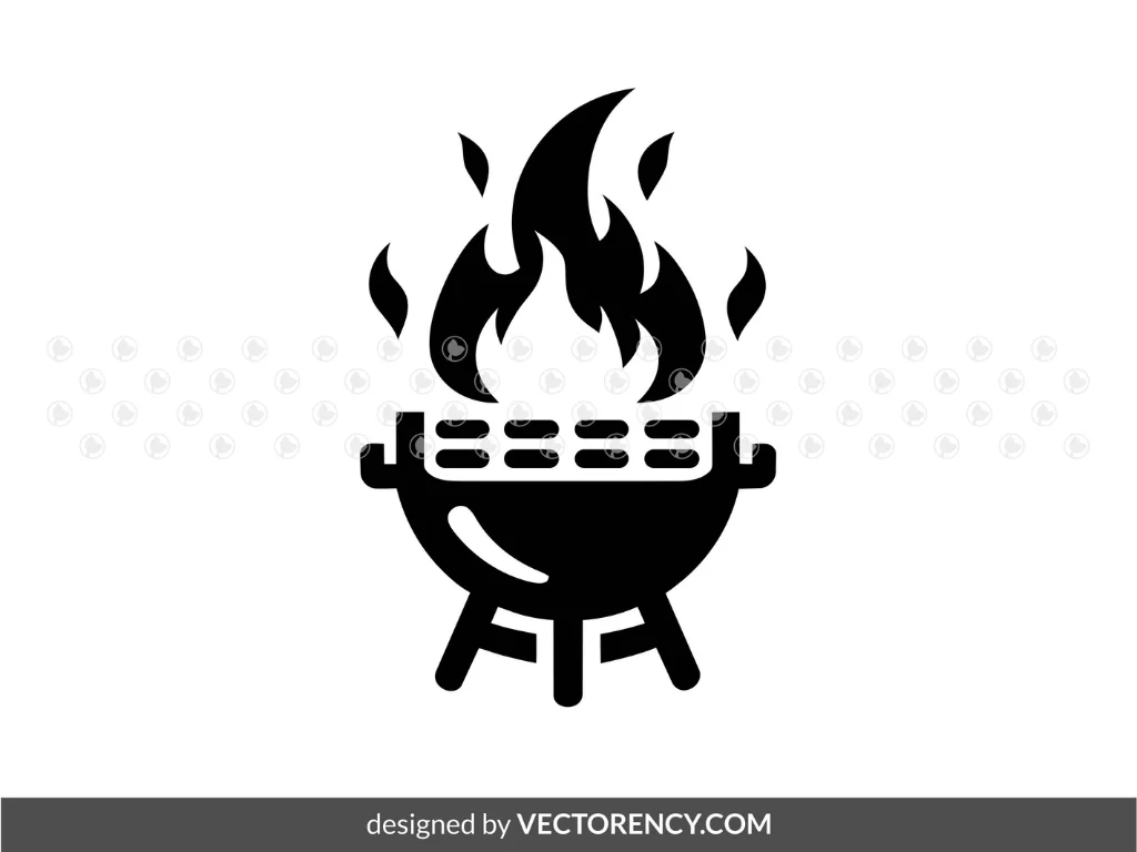 BBQ Grill Flames Logo Template