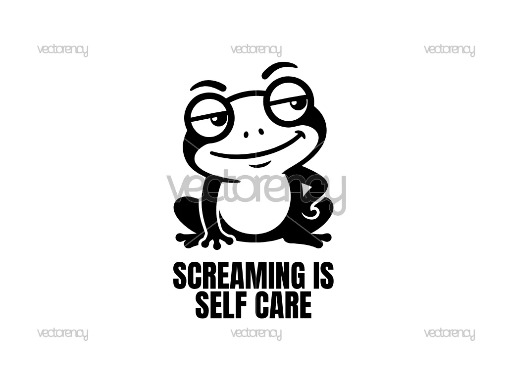 Screaming Is Self Care Funny Frog SVG for Shirt or Sticker