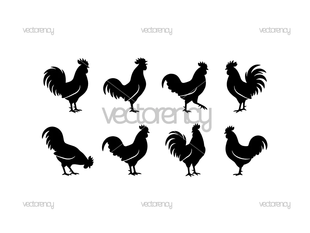 Rooster Silhouette Clipart Clip Art SVG