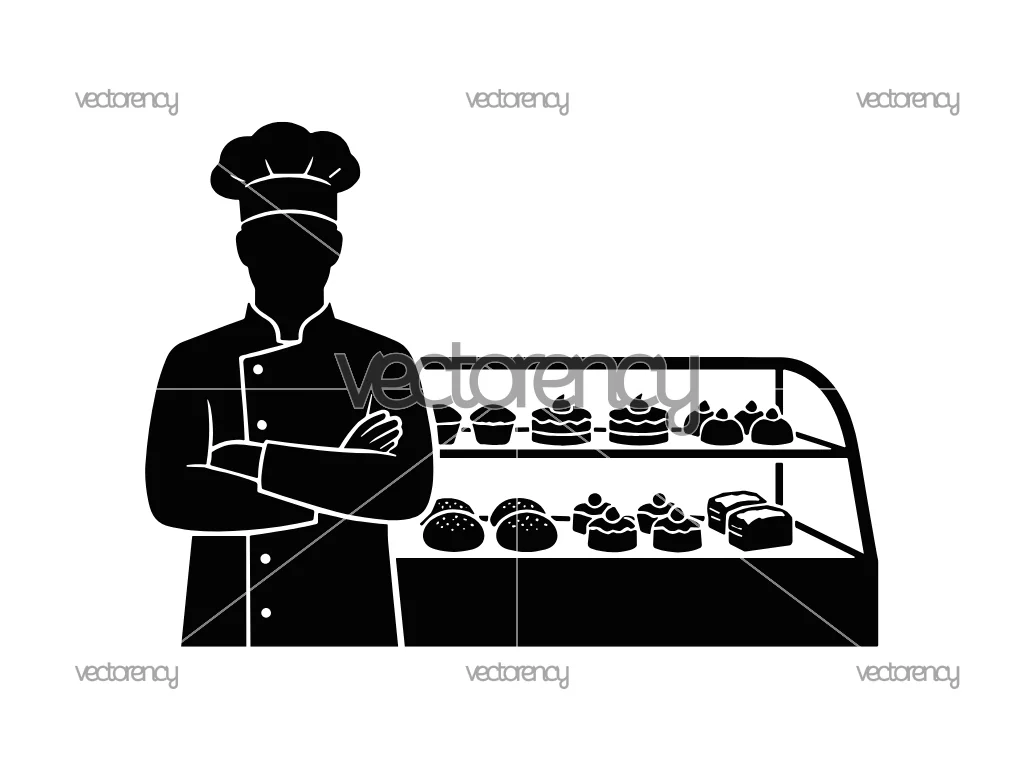 Baker Character Graphic SVG Vector