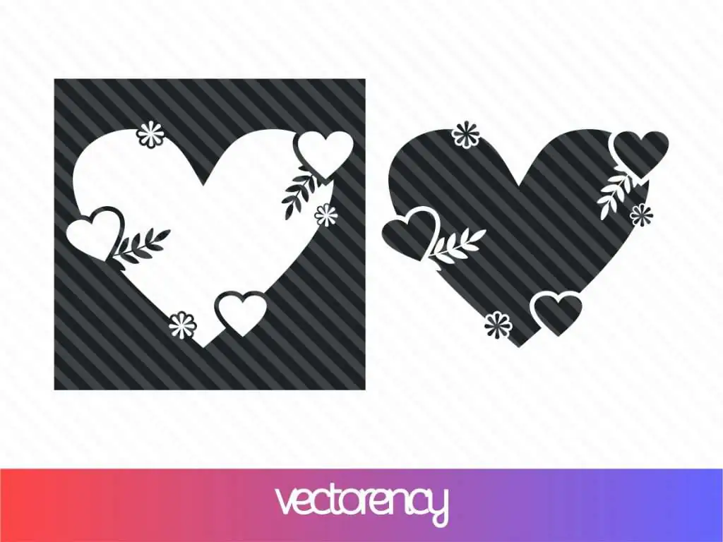 Love Frame SVG Cut Files Rectangle