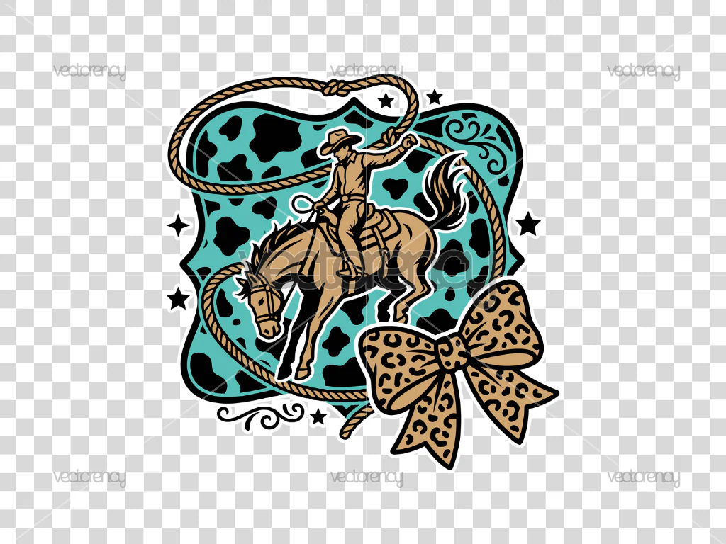 Rodeo Leopard Bow Clipart Image