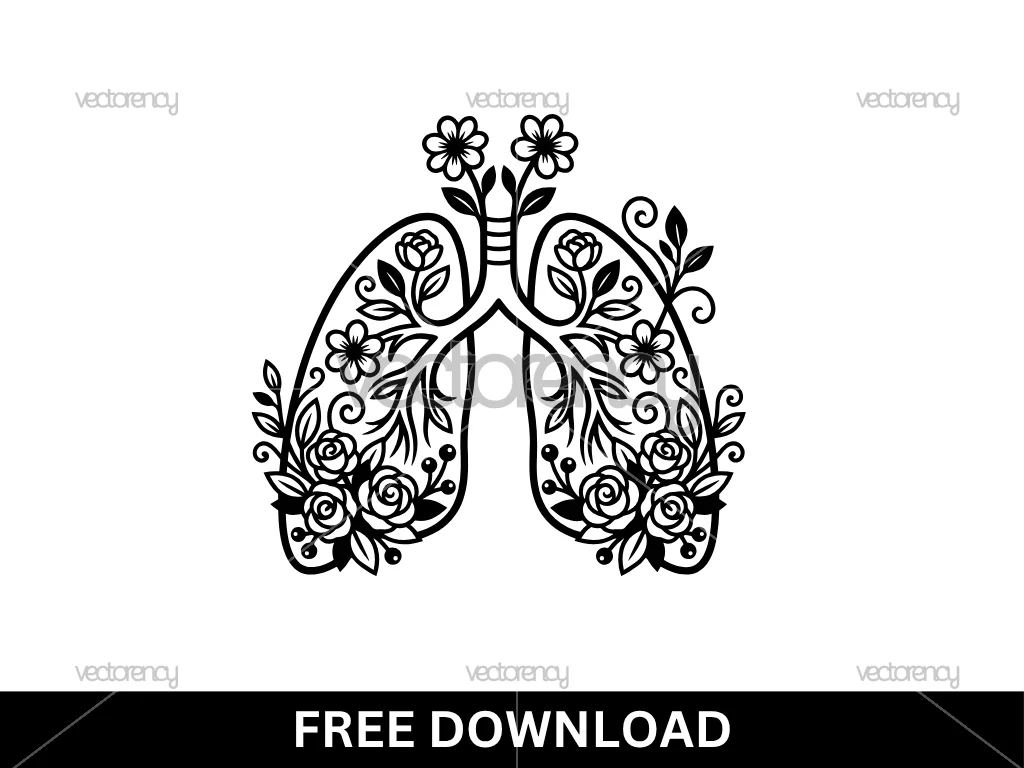 Floral Lungs Illustration