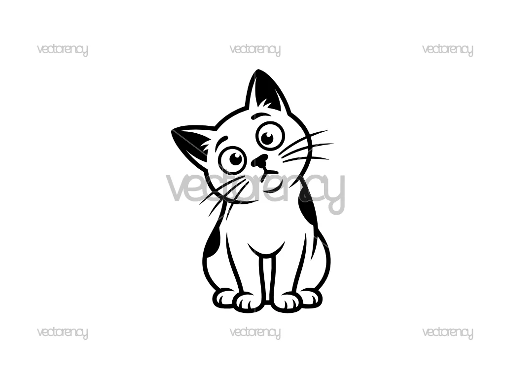 Confused Cat Vector