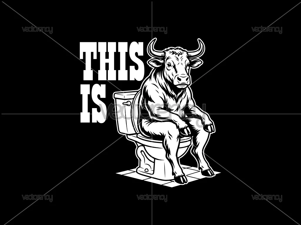This Is Bull Shit SVG, Funny Shirt PNG, This Is Bull Is Sitting On A Toilet PNG