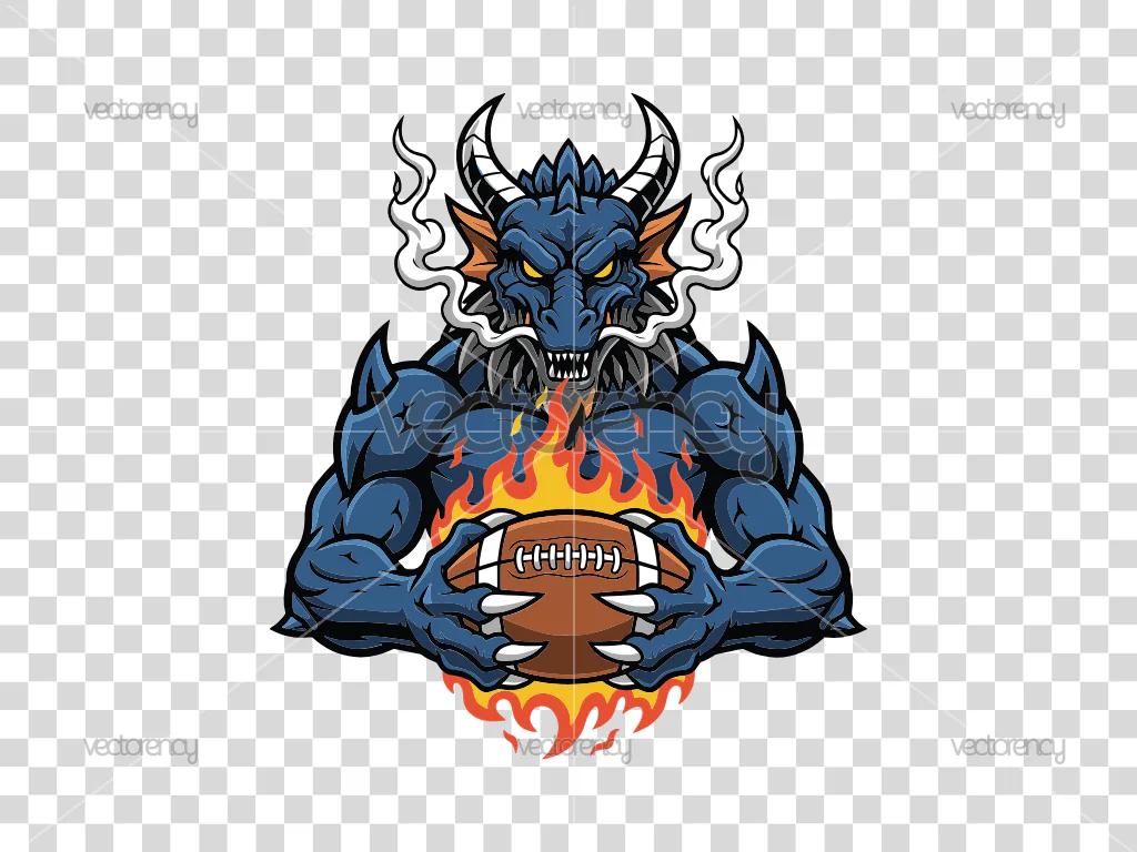 Dragon Titan Football Mascot Logo Design Vector PNG EPS SVG