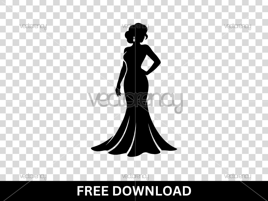 Elegant Silhouette, Evening Glamour Vector Free