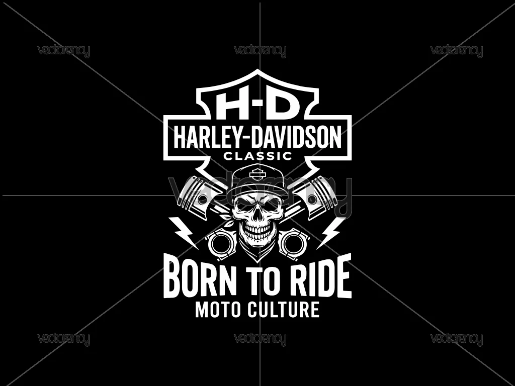 HD Motorcycle Classic T Shirt Design Vector