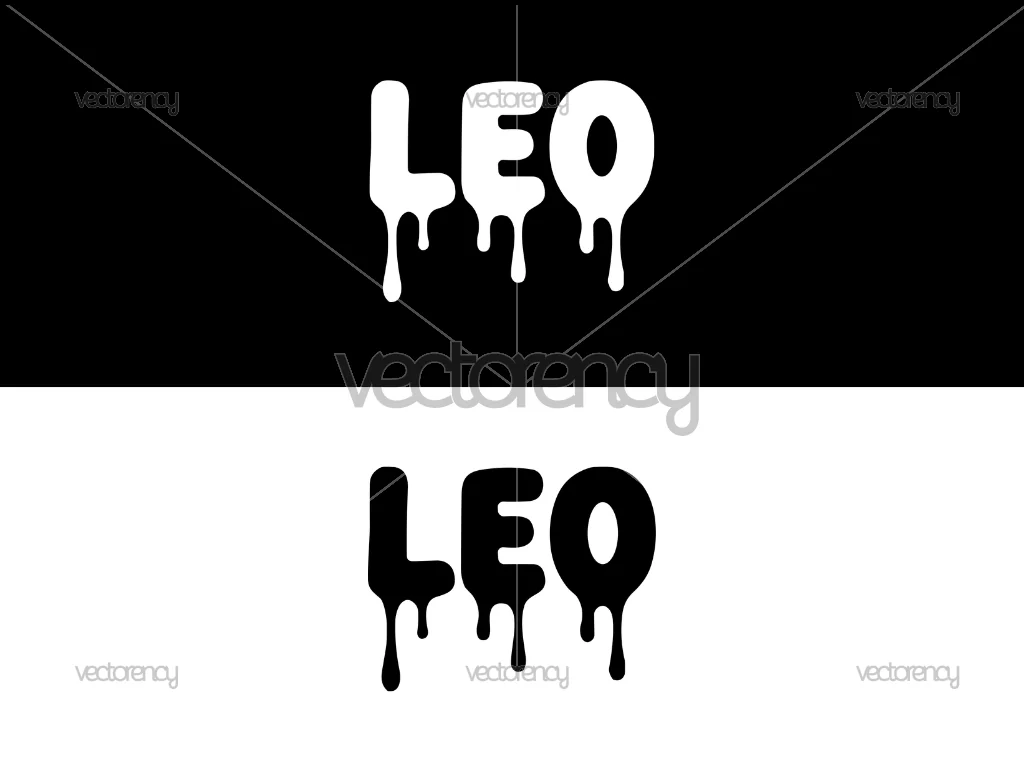 Dripping Leo Digital Download, PNG and SVG Files, With Layers, Transparent Background, Zodiac Sign