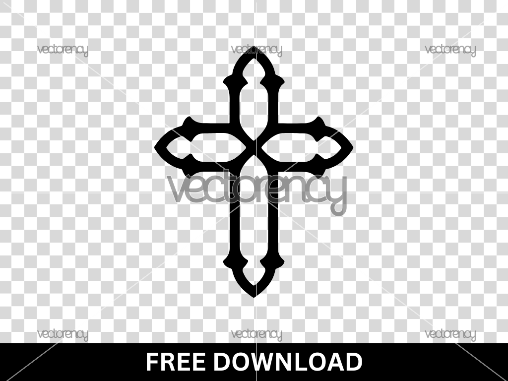 Outline Cross Gothic SVG