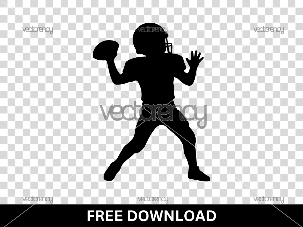 Us Football Kids Silhouette Vector Free