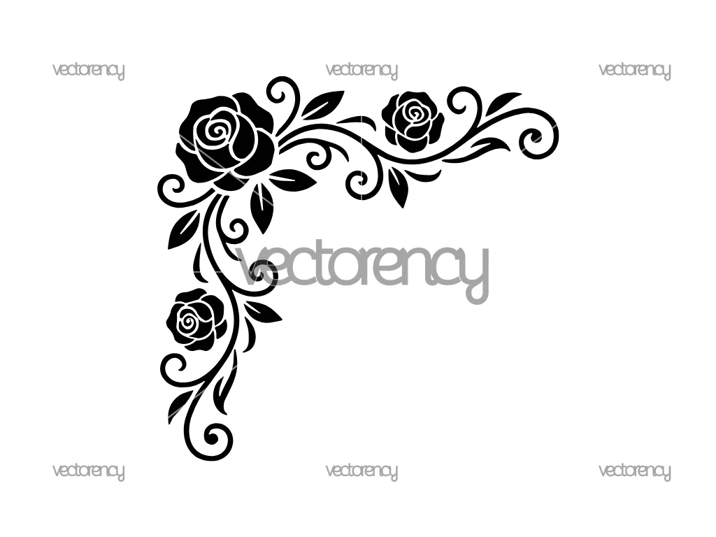 Floral Corner Vector SVG