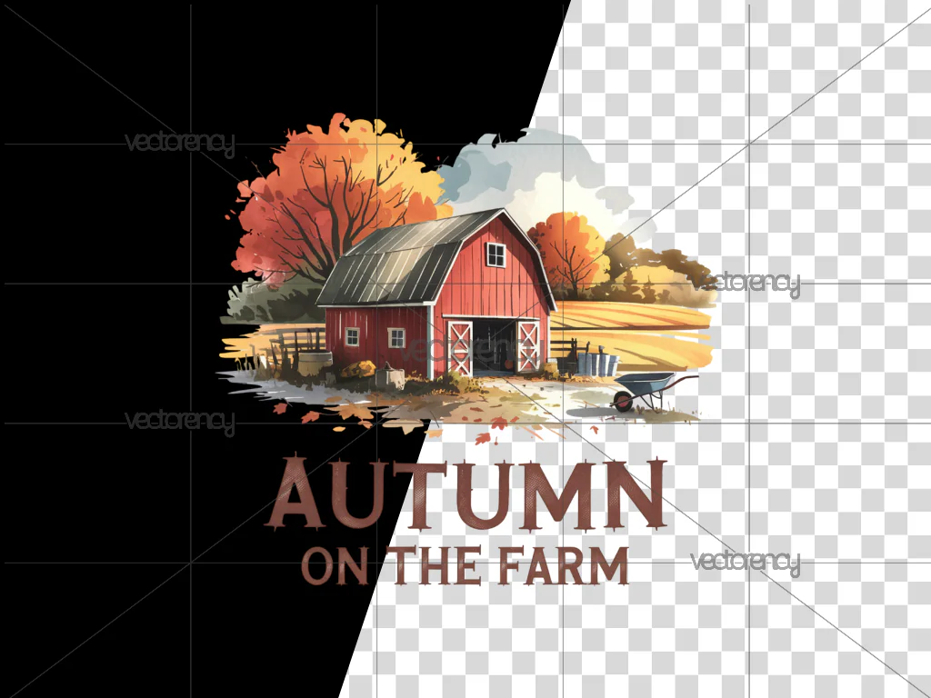 Autumn on the Farm Watercolor PNG