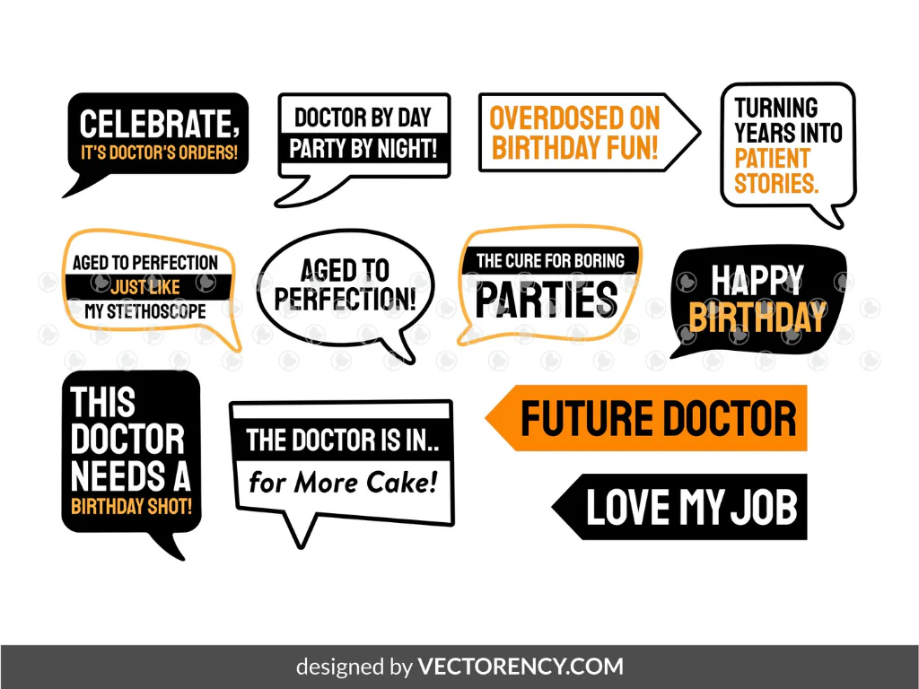 Printable Photo Booth Props for Doctor’s Birthday Download