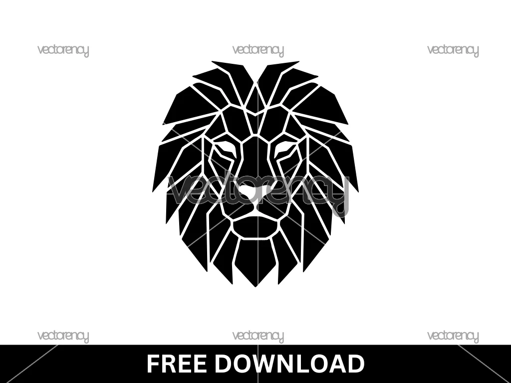Lion Head Logo Black Icon Geometric SVG Free