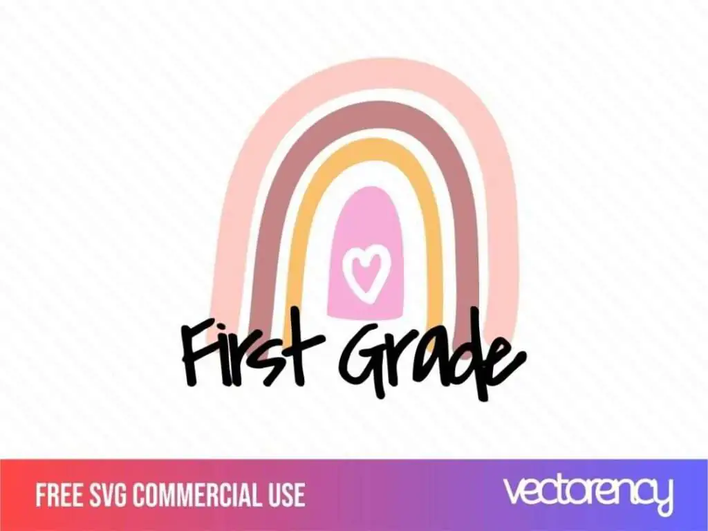 First Grade Rainbow SVG Free