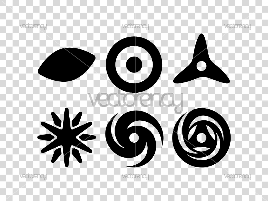 Dojutsu Style Ninja Eyes Anime Vector SVG