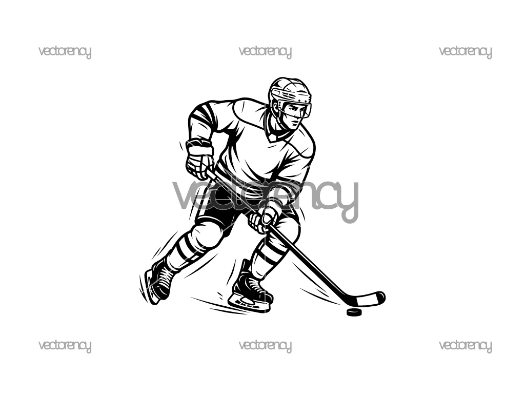 Ice Hockey Player SVG EPS DXF PNG