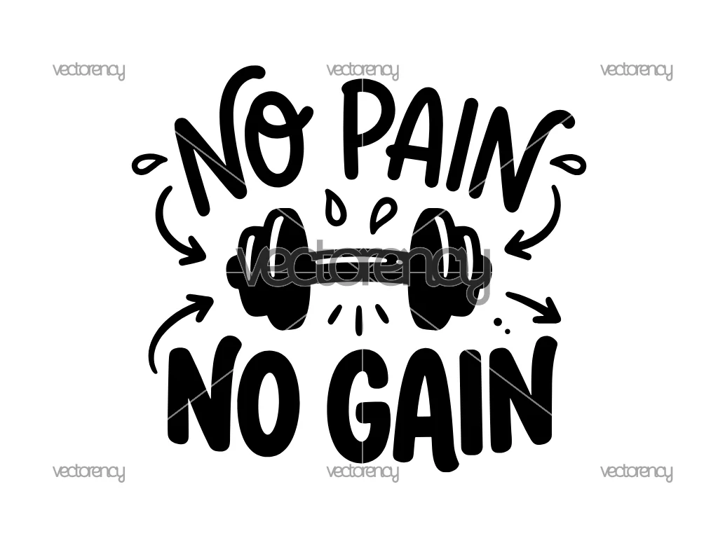 No Pain No Gain SVG Gym Fitness Sport Quote