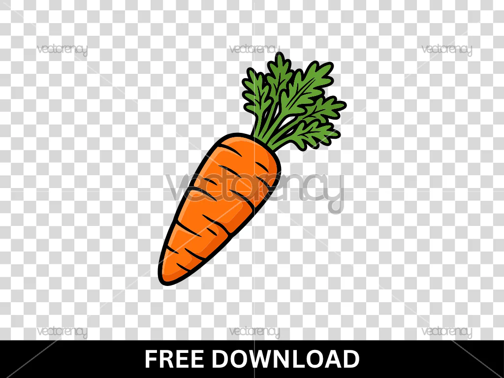 Fresh Orange Carrot Clipart SVG PNG EPS Free