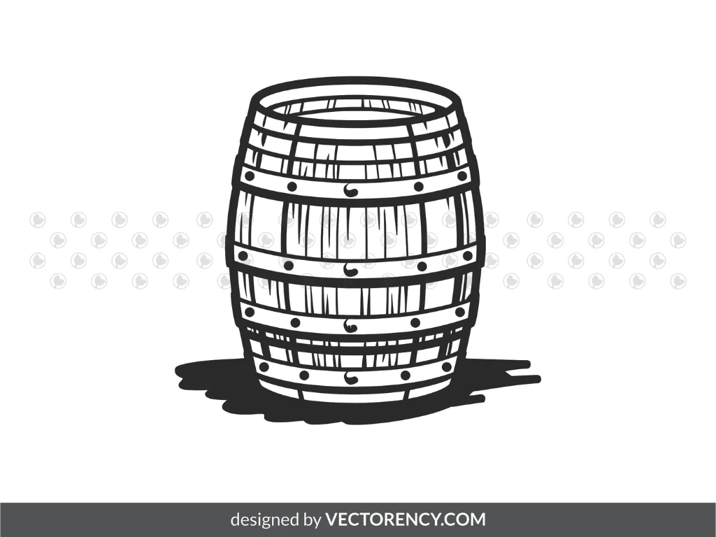 Barrel Clipart SVG Vector, Barrel Design Outline EPS