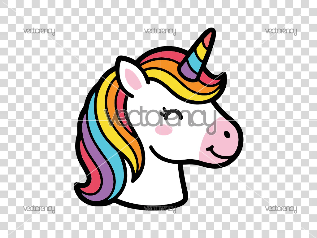 Kawaii Unicorn SVG PNG Clipart
