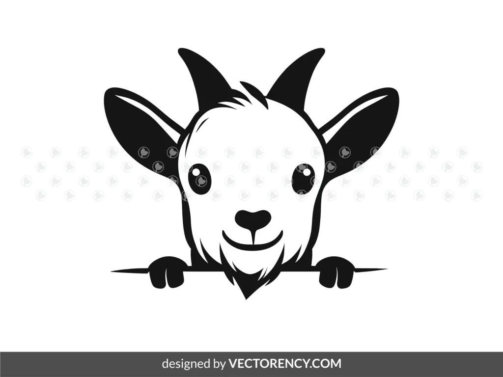 Goat Peeking Vector SVG Free Download