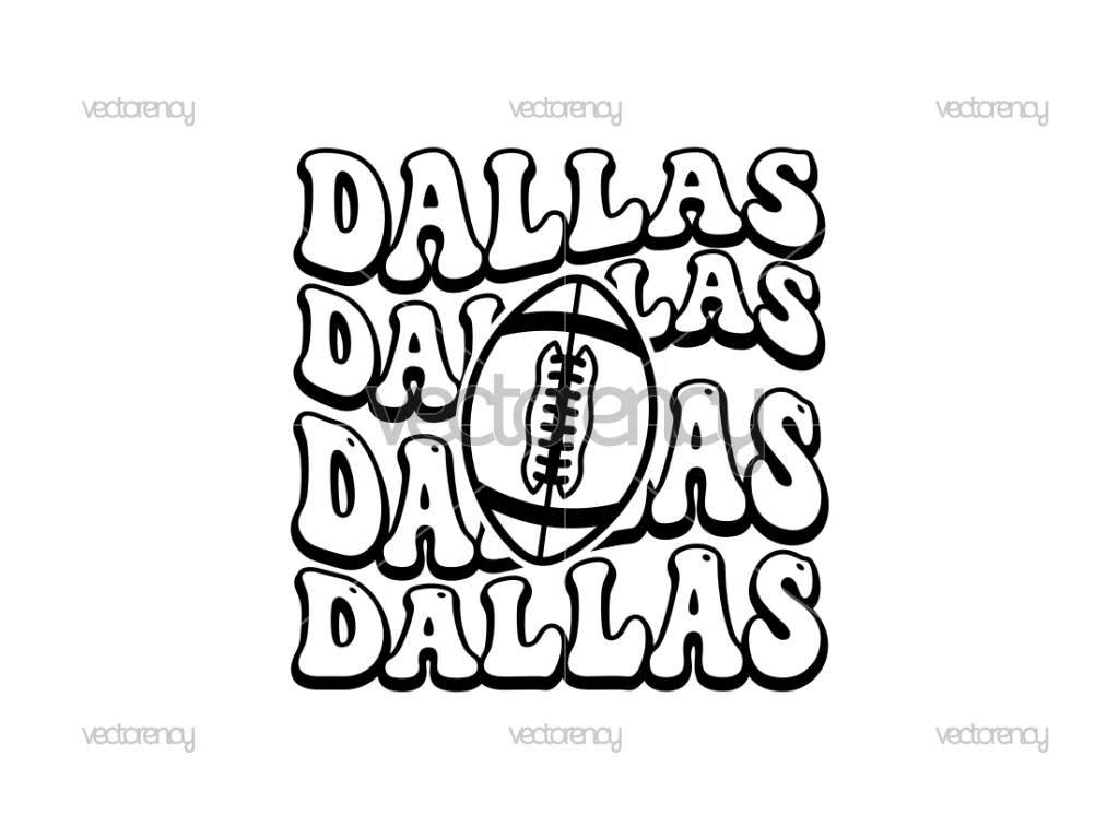 Dallas Text Style Vector Design Football