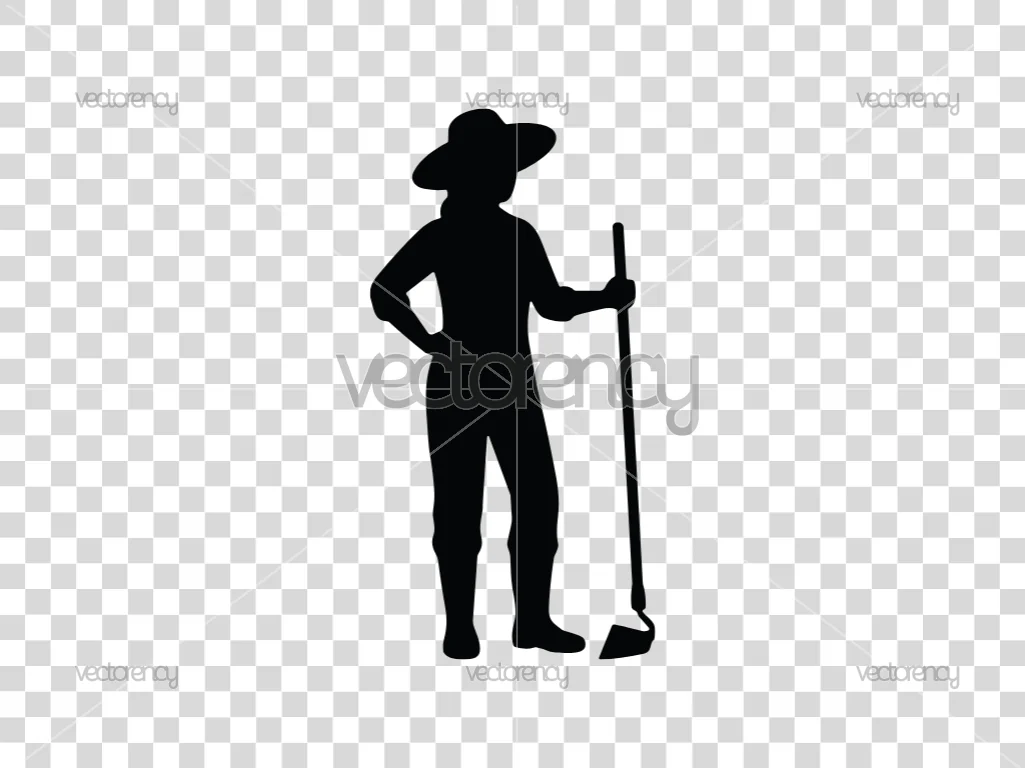 Women Gardening Farmer Silhouette Minimalist SVG