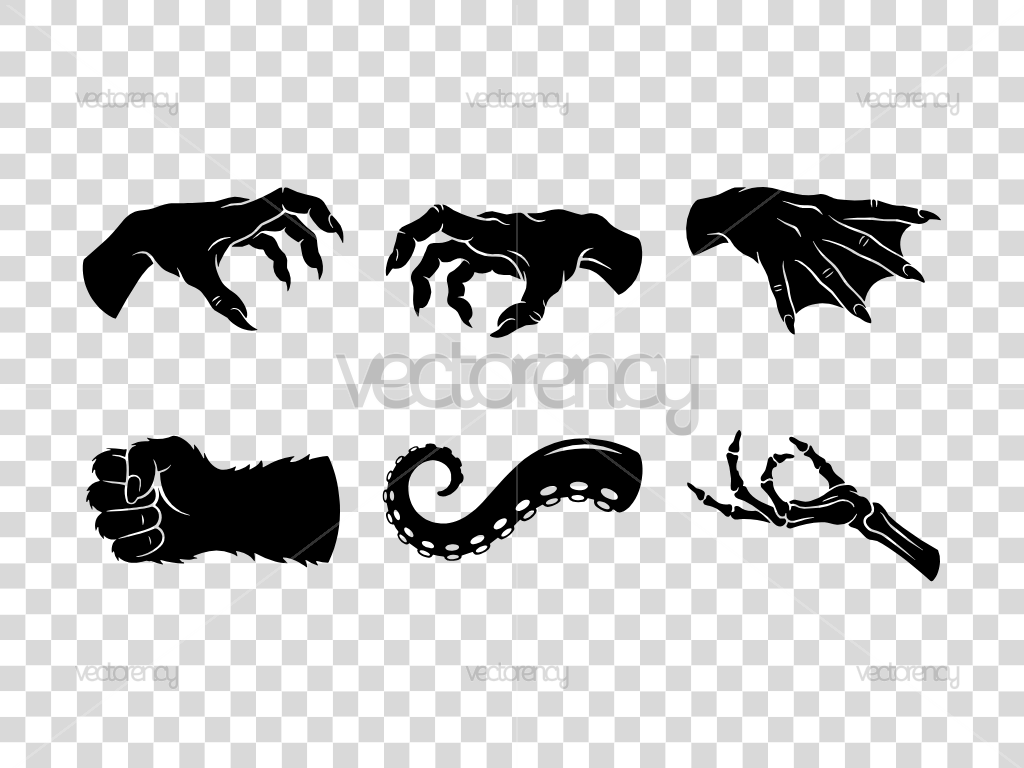 Monster Hand Drawing Vector SVG