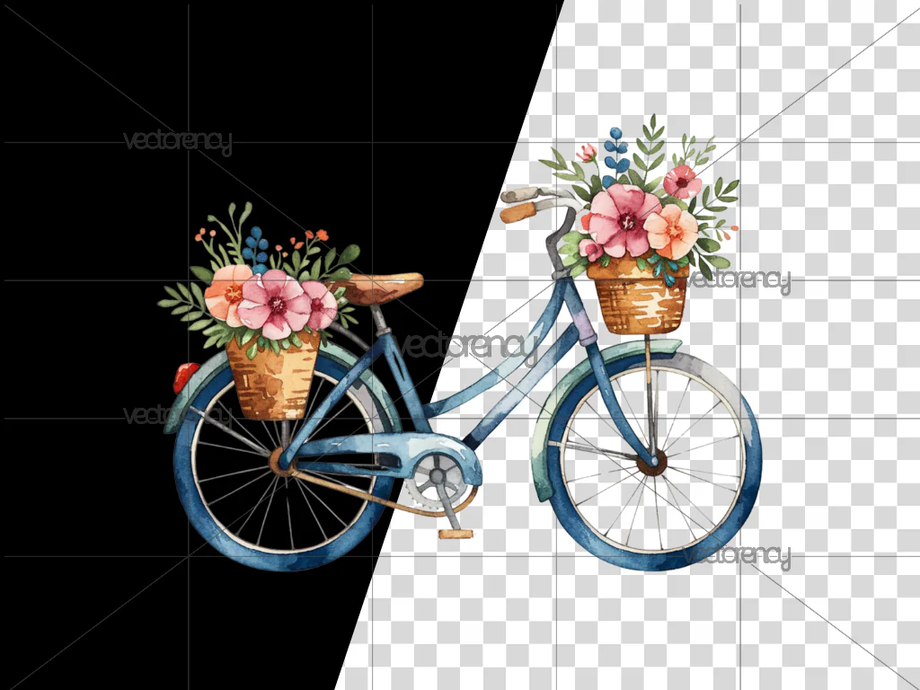 Bicycle Decorated With Flower Baskets