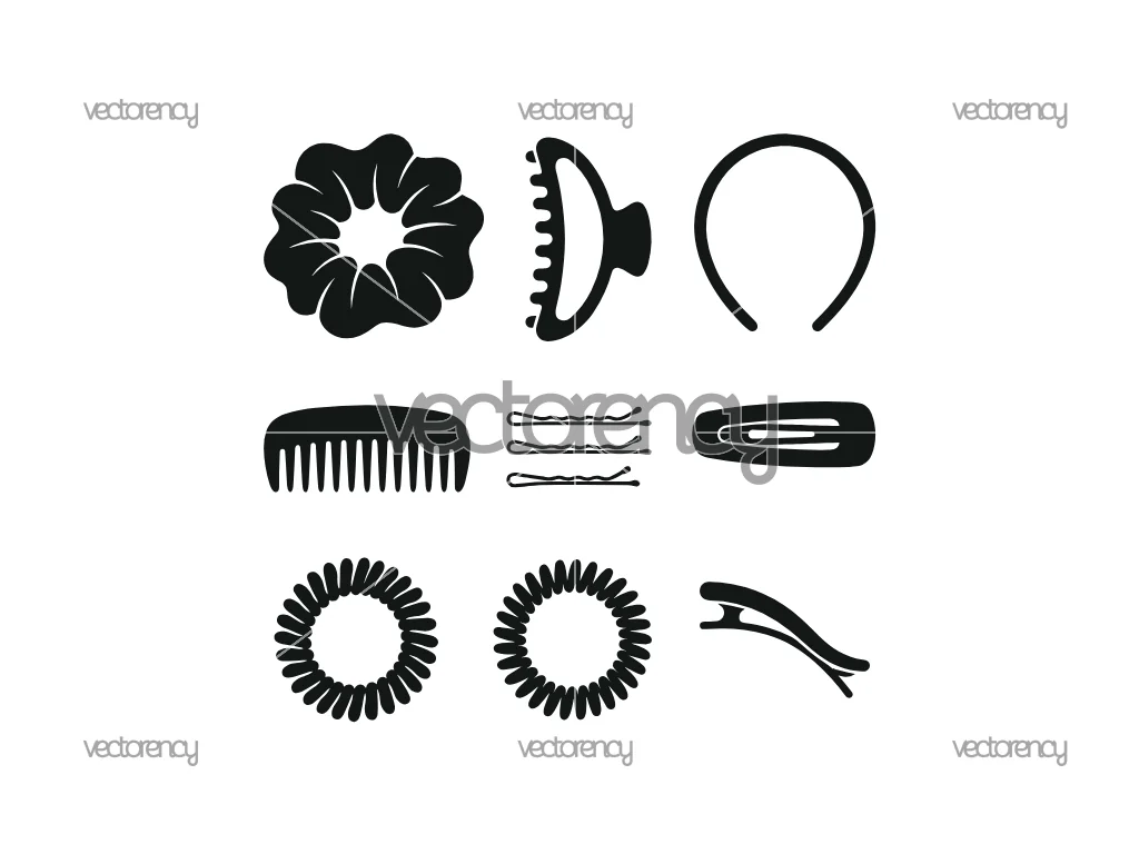Hair Accessories Silhouette in Vector