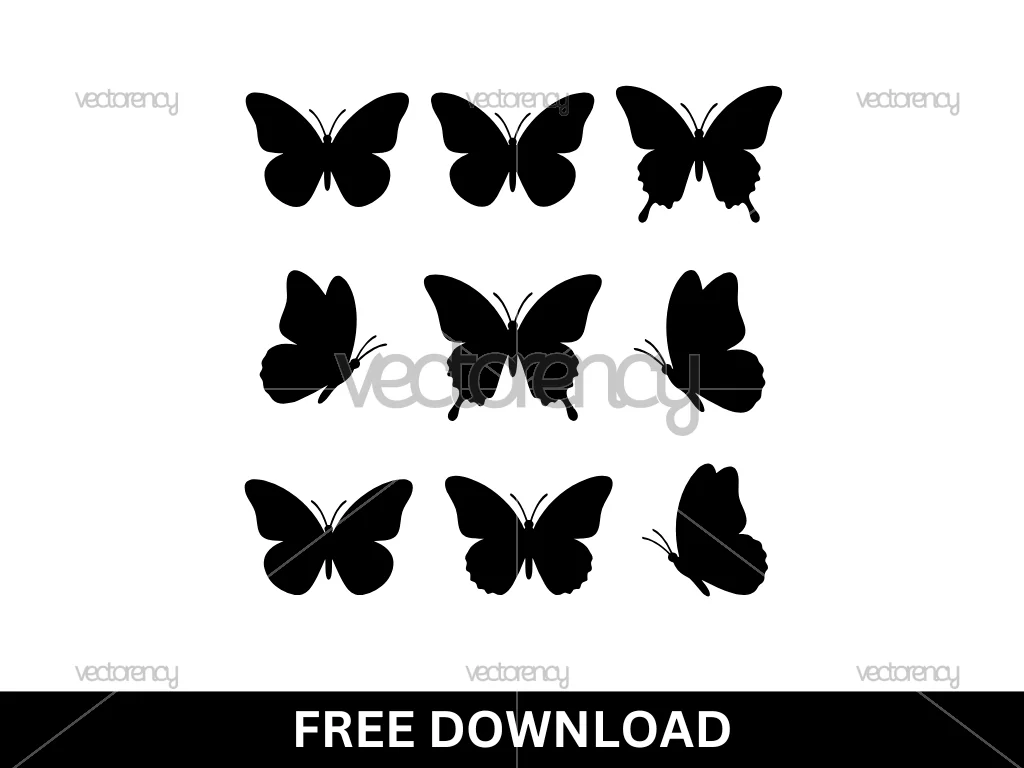 Butterfly Silhouette SVG Instant Download Cricut Free