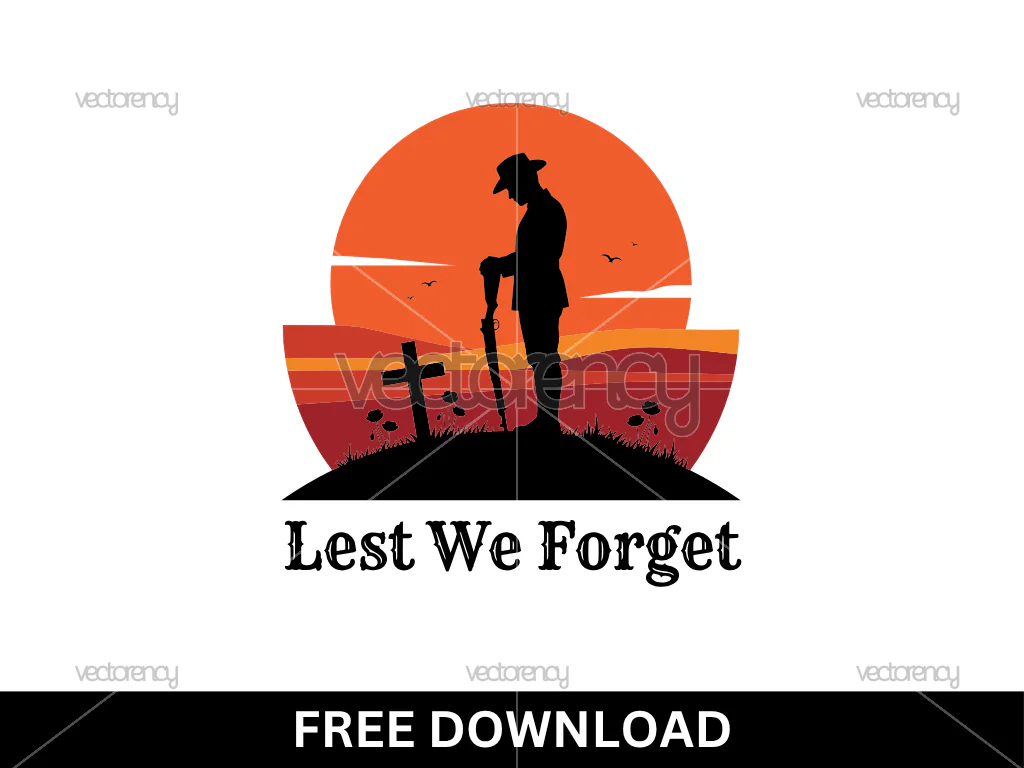 Lest We Forget Soldier Silhouette PNG SVG Free Remembrance Day