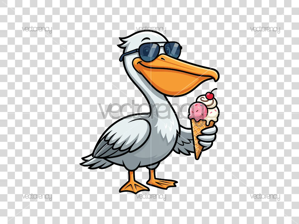 Cute Summer Pelican PNG