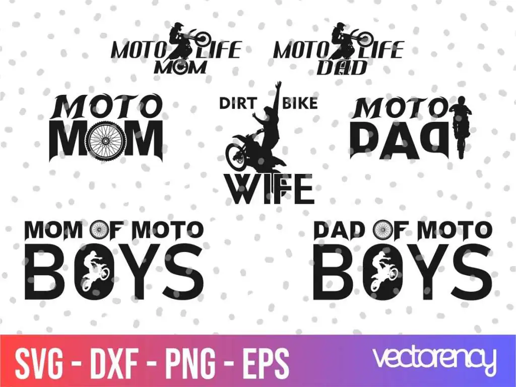 Family Dad Mom Motocross SVG