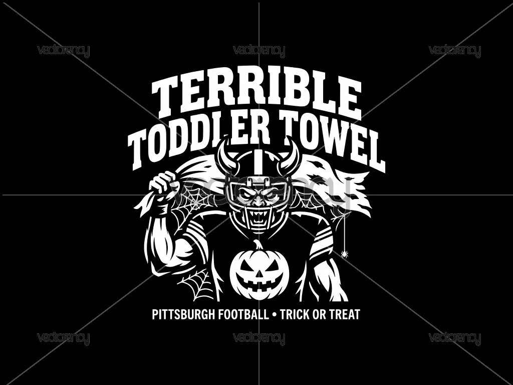 Terrible Toddler Towel Halloween Trick or Trick Graphic Design Download