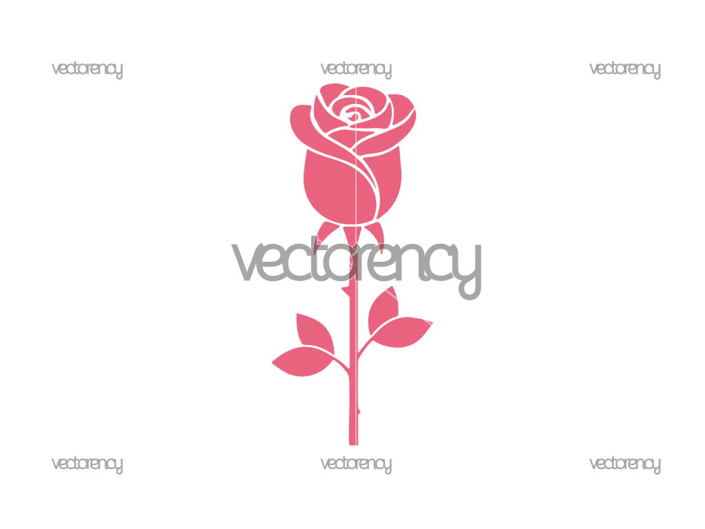 Valentine Pink Rose SVG