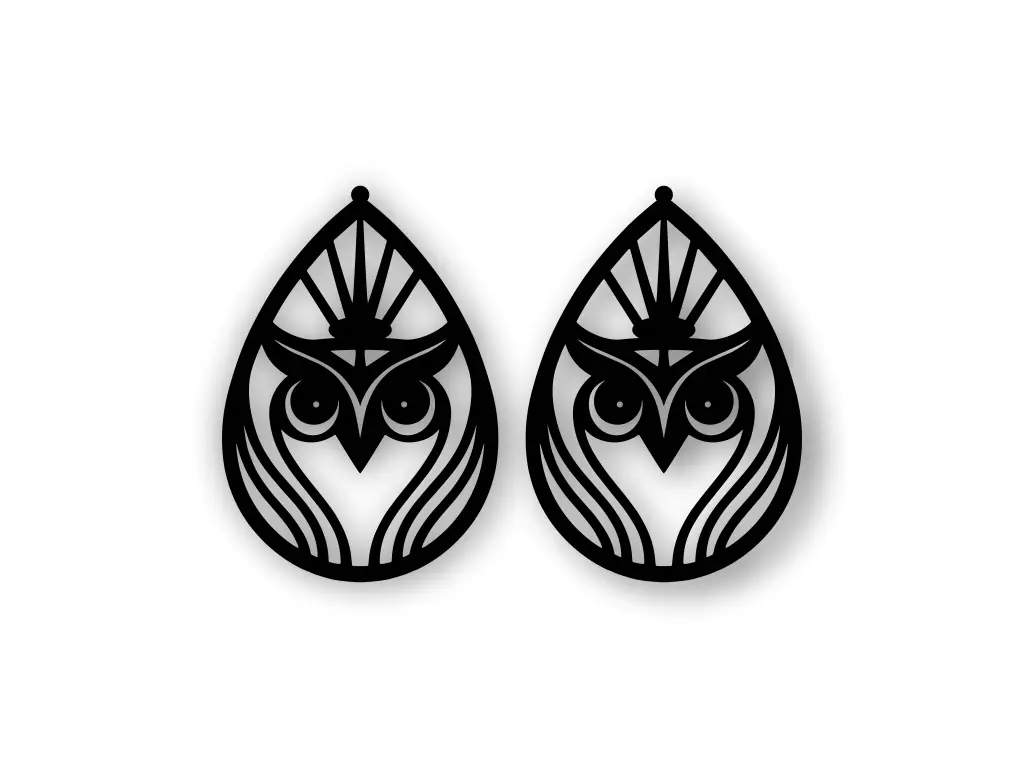 Owl Earring Design SVG Laser  Cut File