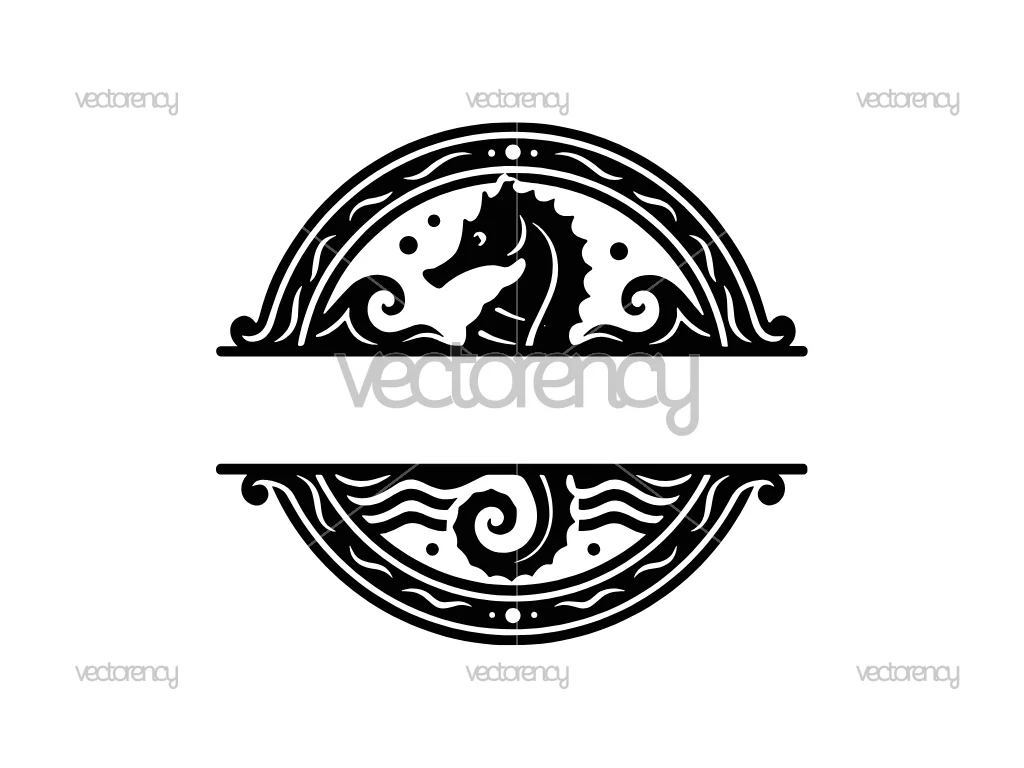 Seahorse Circular Frame Split Monogram