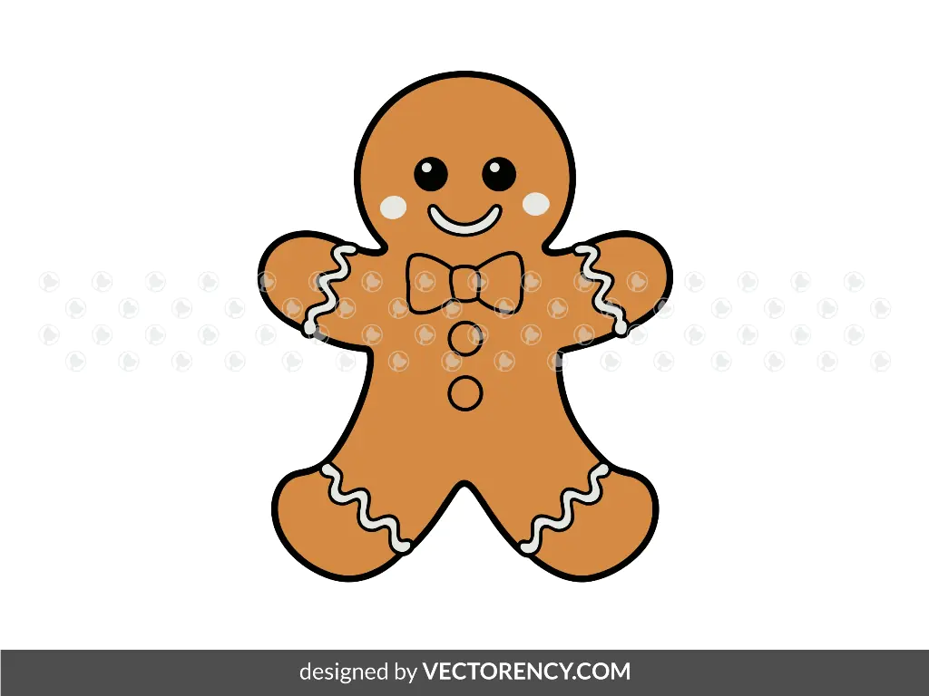 Gingerbread Man Clipart Vector SVG Free