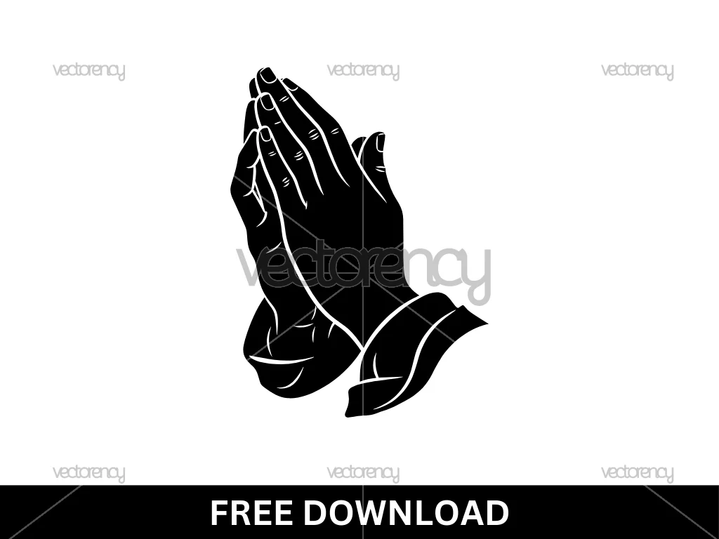 Praying Hands SVG Vector Free