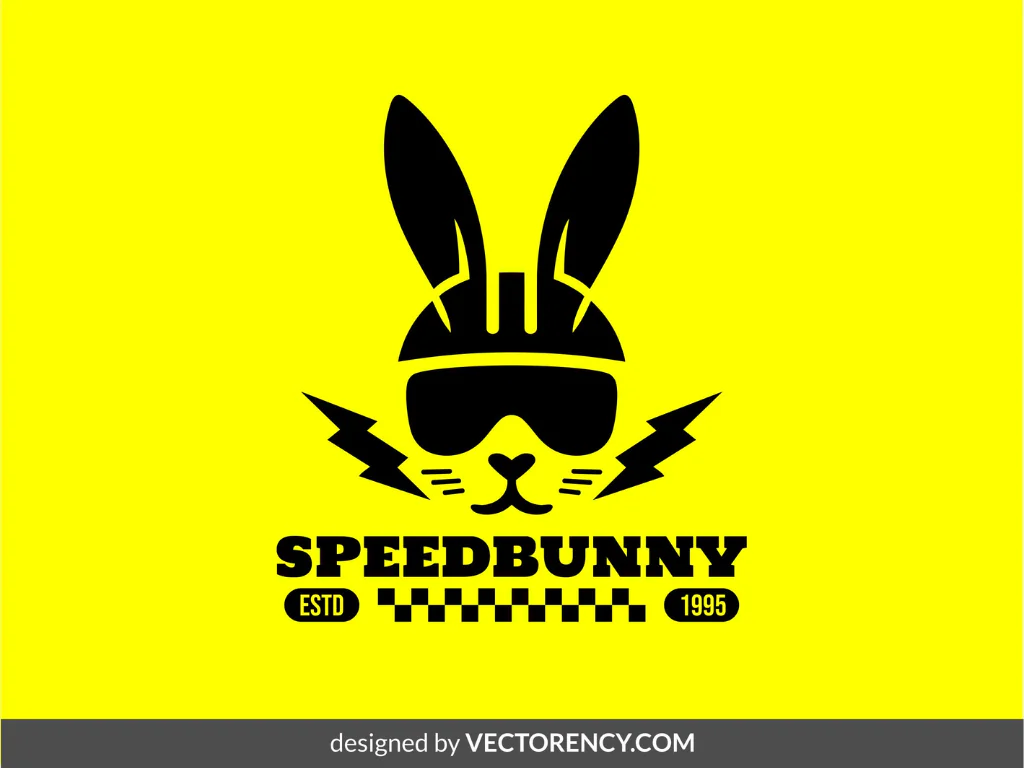 Racing Logo Design Speed Bunny Vector